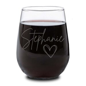 Personalized Wine Glass, Custom Wine Glass, Engraved Wine Glass, Valentine's Day, Etched Wine Glass, Bachelorette Wine Glass, Bridal Party