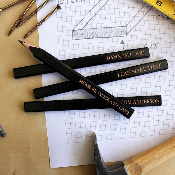Personalized Carpenter Pencils Engraved Carpenter Pencils Etsy