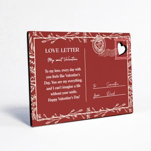 Hölzerne Liebespostkarte zum Valentinstag, Romantisches Geschenk für Frauen, Freundin Geschenke, Valentinstag Postkarte, Holz Postkarte --LPCV-Sub-4