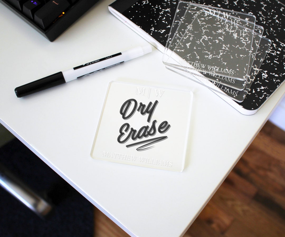 Personalized Acrylic Dry Erase Notes, Personalized Desk Name, Colorful