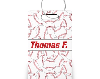Personalized Baseball Name Tag, Baseball Bag and Keychain Tags, Baseball Party Favors, End of Season Gifts --BTAGR-SUB-THOMAS