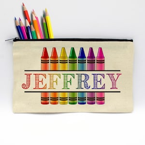 Personalized pencil bag, Custom pencil bag Customized pencil case Personalized kids&#39; pencil pouch, name pencil bag --PENB-W-JEFFREY