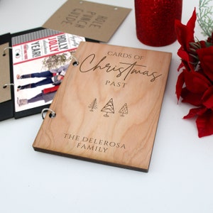 Kerstkaarthouder, kaarten uit het verleden van Kerstmis, gepersonaliseerde kerstkaarthouder, opberger voor kaarten, kaartalbum --CRDB-NW-DELEROSA