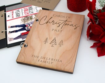 Christmas Card Keeper, Cards of Christmas Past, Personalized Christmas Card Holder, Card Display Storage, Card Album --CRDB-NW-DELEROSA