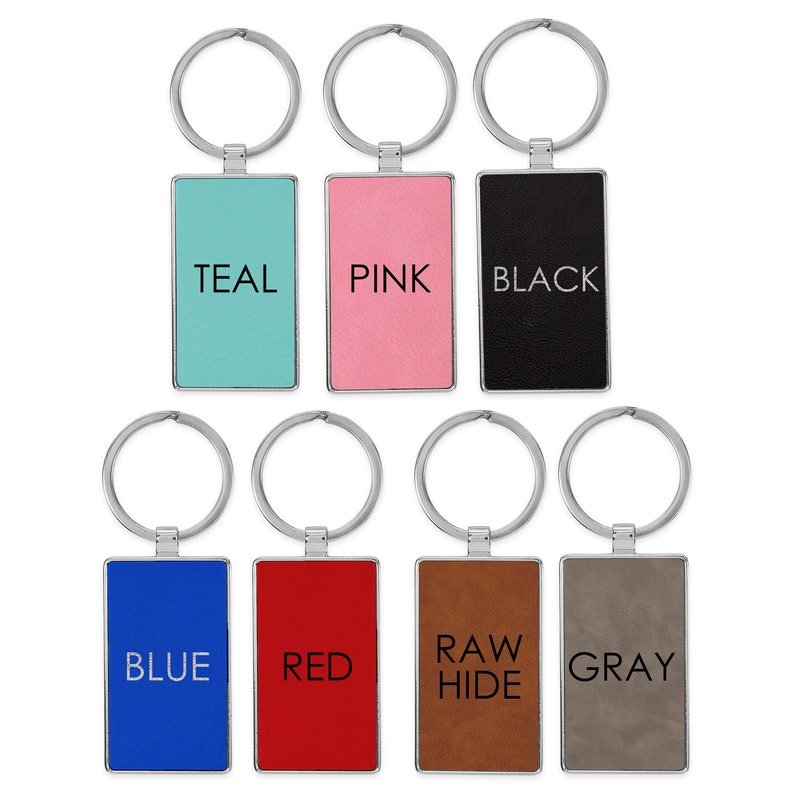 Personalized Metal Leather Keychain, Custom Metal Leather Keychain ...