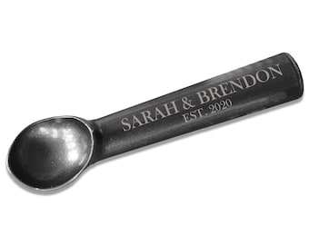 Personalized Ice Cream Scoop Metal Ice Cream Scoop Laser Engraved Ice Cream Scoop Non Stick Ice Cream Scoop Custom Scoop --MSCP-BLACK-100