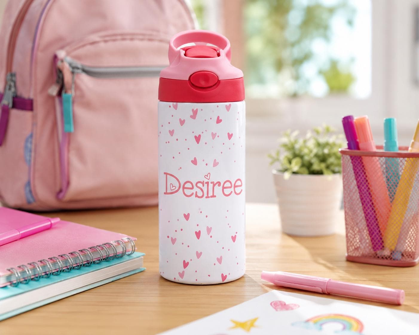 Personalized Kids Water Bottle, 12 oz Insulated Stainless Steel Tumbler