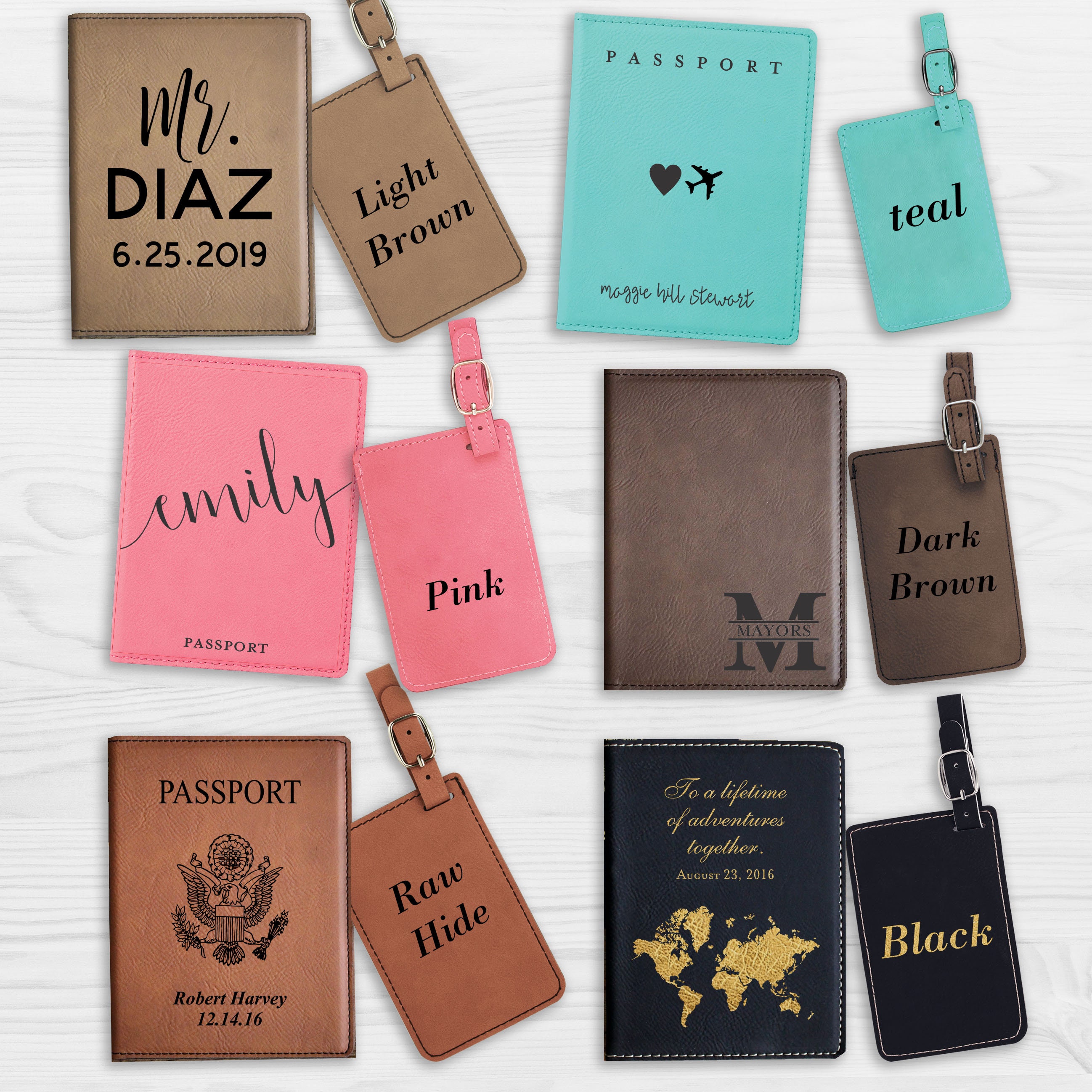 personalised passport and luggage tag