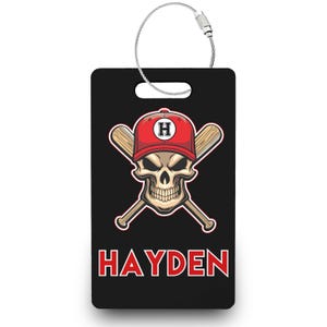 Baseball Namensschild, Baseball Tasche und Schlüsselbund Tags, Baseball Gastgeschenke, Ende der Saison Geschenke --BTAGR-UNTER-HAYDEN