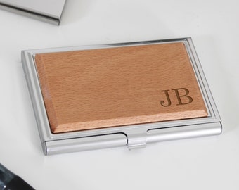 Personalisierter Visitenkartenhalter aus Holz, Visitenkartenhalter, Visitenkartenhüllen, Bürogeschenke, Geschäftsinhaber, Makler, Verkäufer---BCH-WS-9