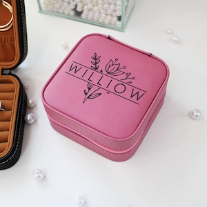 Mini estuche de viaje de joyería, organizador de joyas de viaje pequeño, caja de joyas portátil Mini organizador de almacenamiento de viaje Caja de almacenamiento de pantalla portátil