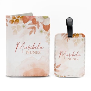 Personalized Minimalist Passport and Luggage Tags Custom Luggage Tags and Passport Personalized Travel Gifts  --TSSET-SUB-100