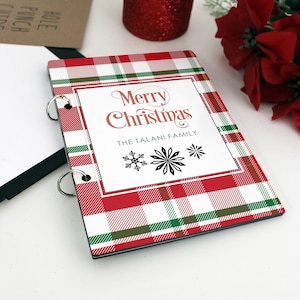 Porta biglietti di Natale, biglietti del Natale passato, porta biglietti di Natale personalizzati, contenitore per esposizione biglietti, album biglietti --CRDB-SUB-PLAID