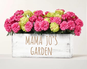 Personalized Wooden Planter Box | Custom Engraved Flower Pot, Mother’s Day Garden Decor
