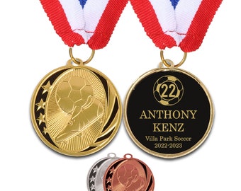 Soccer Medals Soccer Trophies Engraved Medal Trophy Little League Gifts Youth Soccer Trophy Gold Silver Bronze Soccer Medals Participation