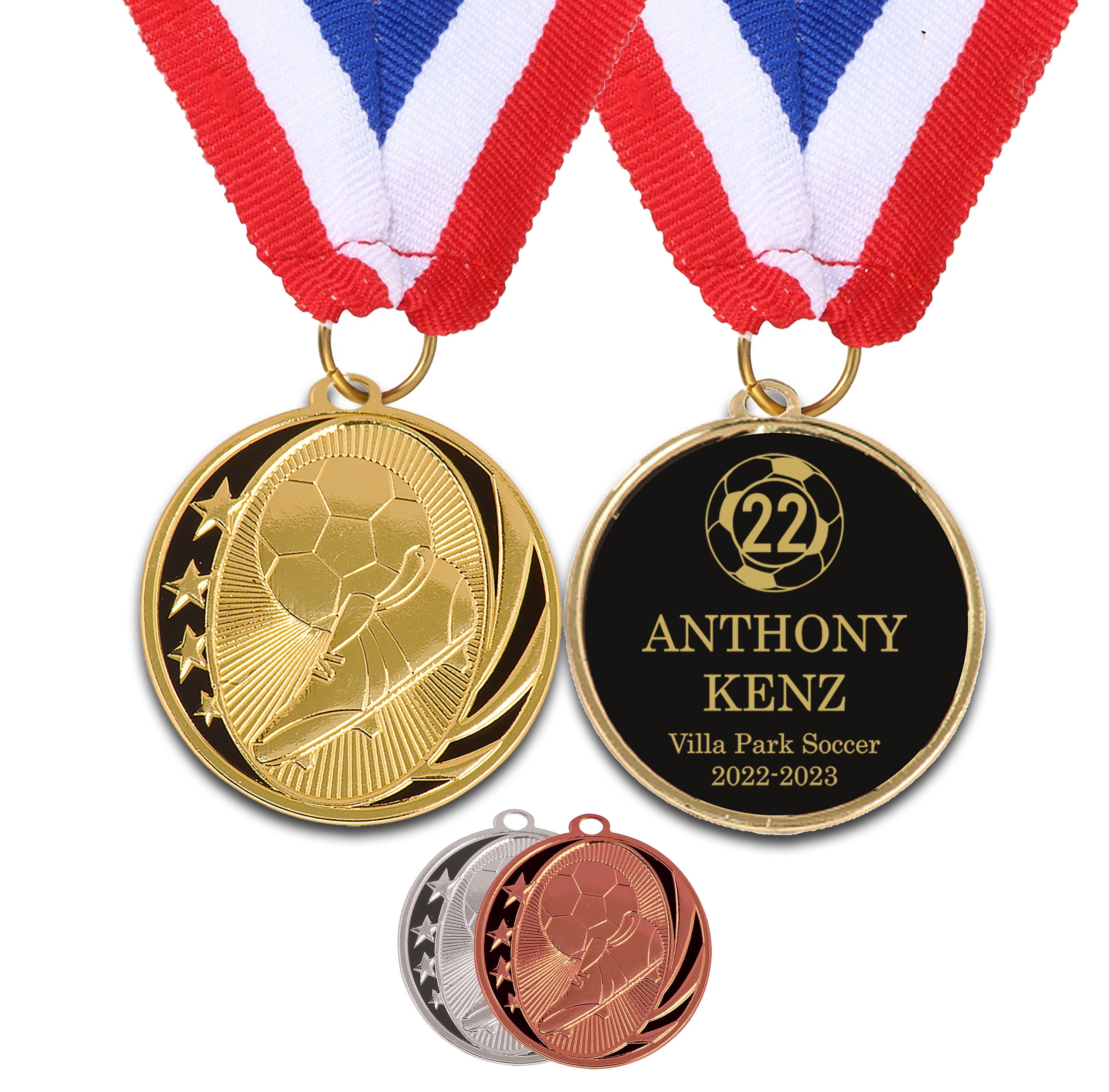 サッカーメダル サッカートロフィー 刻印入りメダル トロフィー