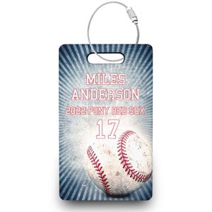Baseball Namensschild, Baseball Tasche und Schlüsselbund Tags, Baseball Gastgeschenke, Saisonende Geschenke --BTAGR-Sub-MILES