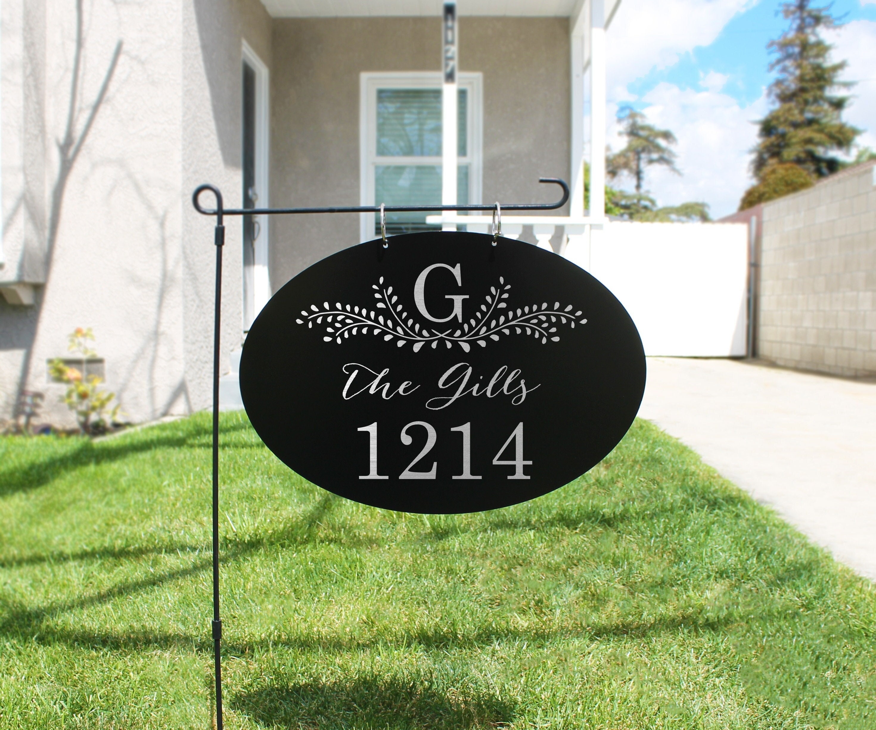 Personalized Garden Flag, Custom Family Yard Sign, Family Name Sign, Garden Flag, Yard Metal Sign, Home Address Sign, Outdoor Sign, --MHB-12