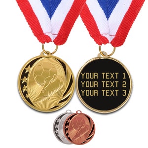 Soccer Medals Soccer Trophies Engraved Medal Trophy Little League Gifts Youth Soccer Trophy Gold Silver Bronze Soccer Medals Participation