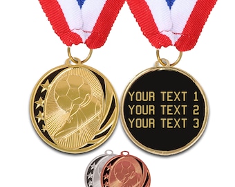 Hockey Dog Tag Medal - Gold, Silver or Bronze, Engraved Ice Hockey Medal