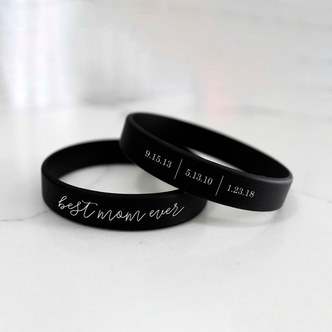 Custom Silicon Bracelet, Best Mom Ever Bracelet, Personalized Silicon