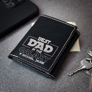 Monedero Personalizado, Cartera De Cuero Personalizada, Cartera De Hombre, Regalos De San Valentín, Regalos Del Día Del Padre, Regalos Para Papá, Mejor Papá En La Galaxia