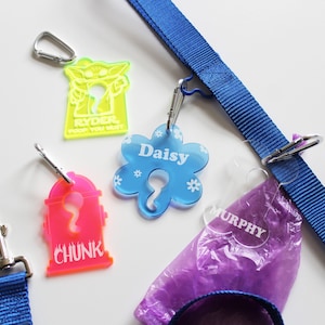 Personalized Hands Free Poop Holder, Custom Dog Poop Bag Carrier, Personalized Dog Gift 2025, Custom Dog Collar Leash Gift --DBA-BONE-100