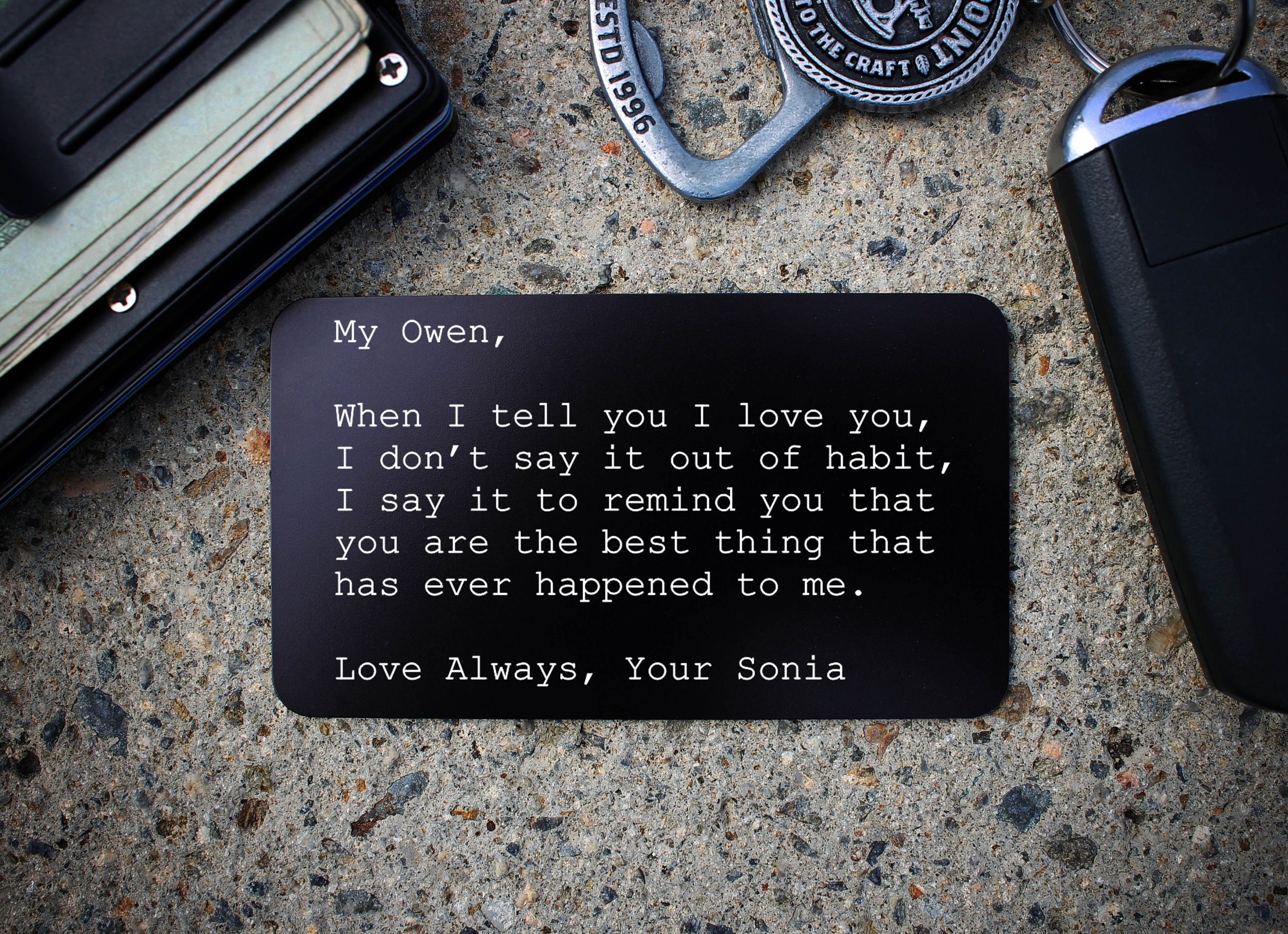 SUPERDANT Geldbörsen-Einsteckkarte Aus Metall Graviert »You're Special To Me« – Geschenk Für Ihn, Jahrestag & Valentinstag