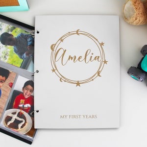 Baby Wood Photo Album with Photo Pages, Baby Photo Album, Kid&#39;s Photo Album with Sleeves, The Story of You, Baby Photo Album, My First Years