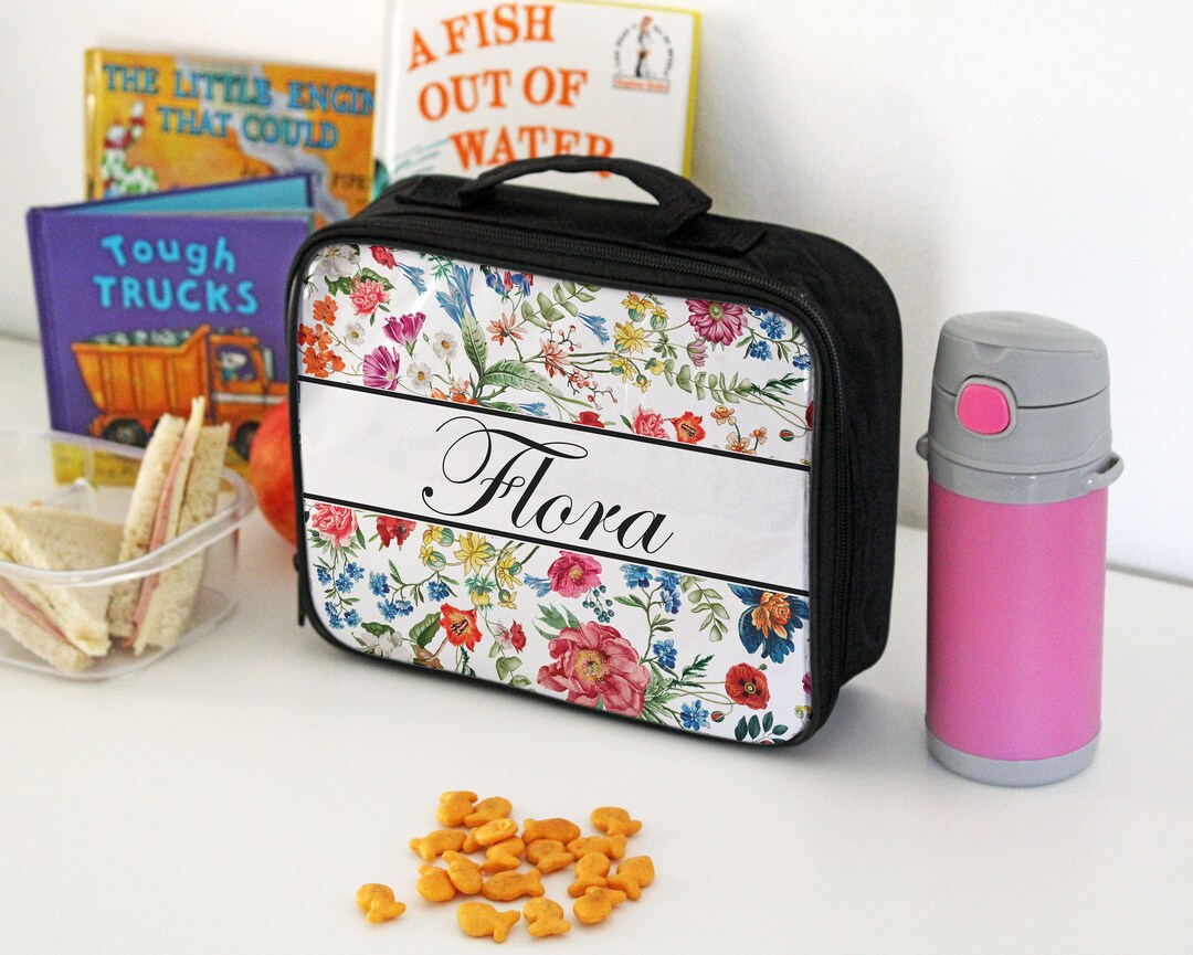 Floral Personalized Kids Lunch Box Lunch Box With Kid's Name, Custom ...