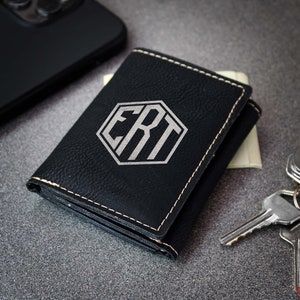Monedero Personalizado, Monedero De Cuero Personalizado, Cartera De Hombre, Regalos De San Valentín, Regalos Del Día Del Padre, Regalos Para Papá, Monograma Inicial