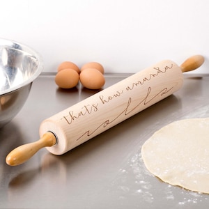 Folksy Super Kitchen Adjustable Wood Rolling Pin with Thickness Rings for  Baking -Non Stick Wooden Dough Roller Pin with Spacer Bands for Cookie,Pie