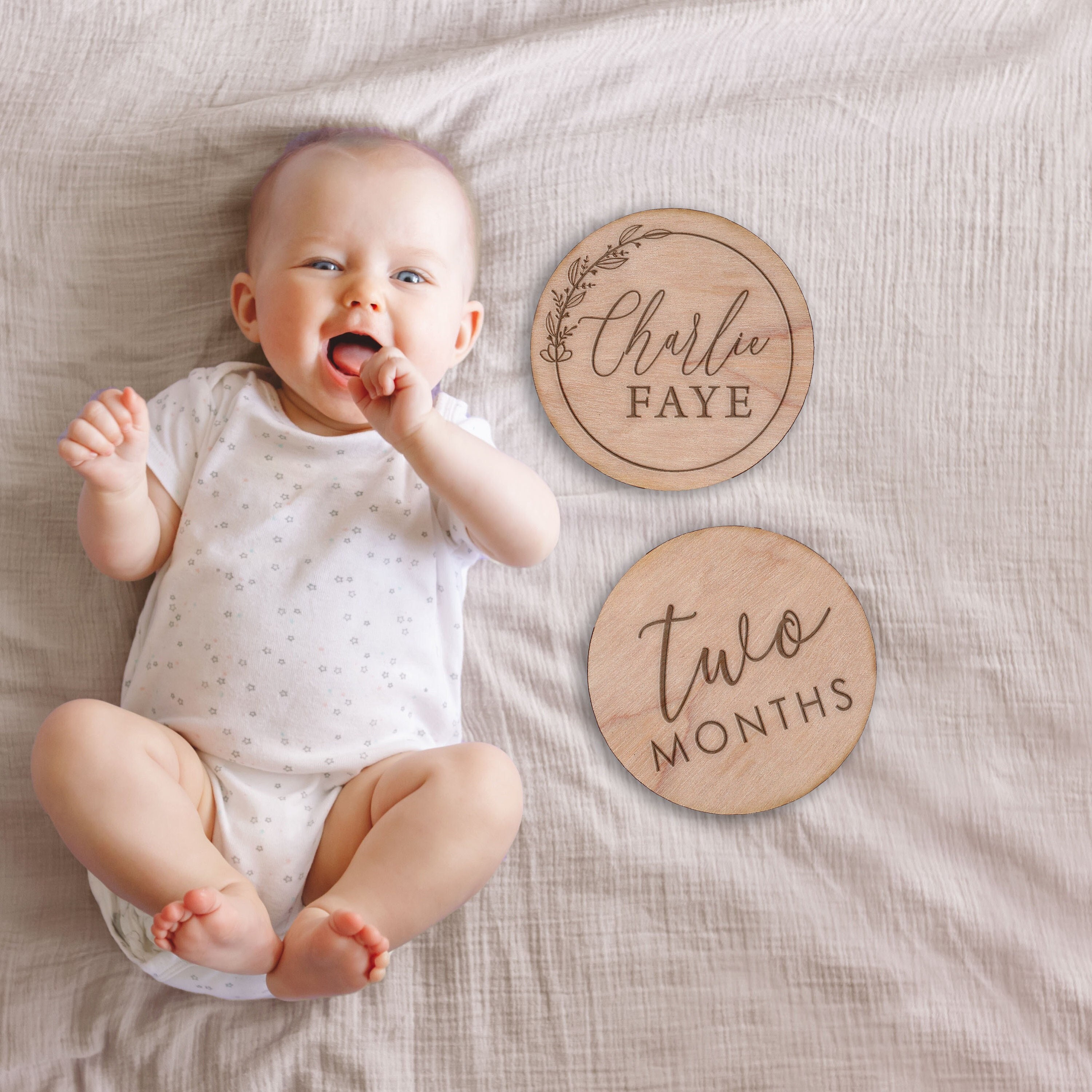 Baby Monthly Milestone Wood Cut Outs Baby Shower Gift Monthly Photo ...