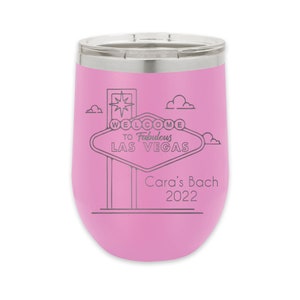 Vegas Bachelorette Bridesmaid Proposal Gift Engraved Bridesmaid Tumbler Insulated Stainless Wine Tumbler Bachelorette --wt-b-100
