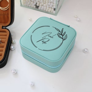 Mini estuche de viaje de joyería, organizador de joyas de viaje pequeño, caja de joyas portátil Mini organizador de almacenamiento de viaje Caja de almacenamiento de pantalla portátil