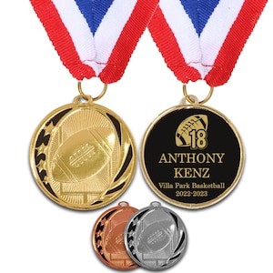 Football Medals Football Trophies Engraved Medal Trophy Little League Gifts Youth Football Trophy Gold Silver Bronze Football Medals