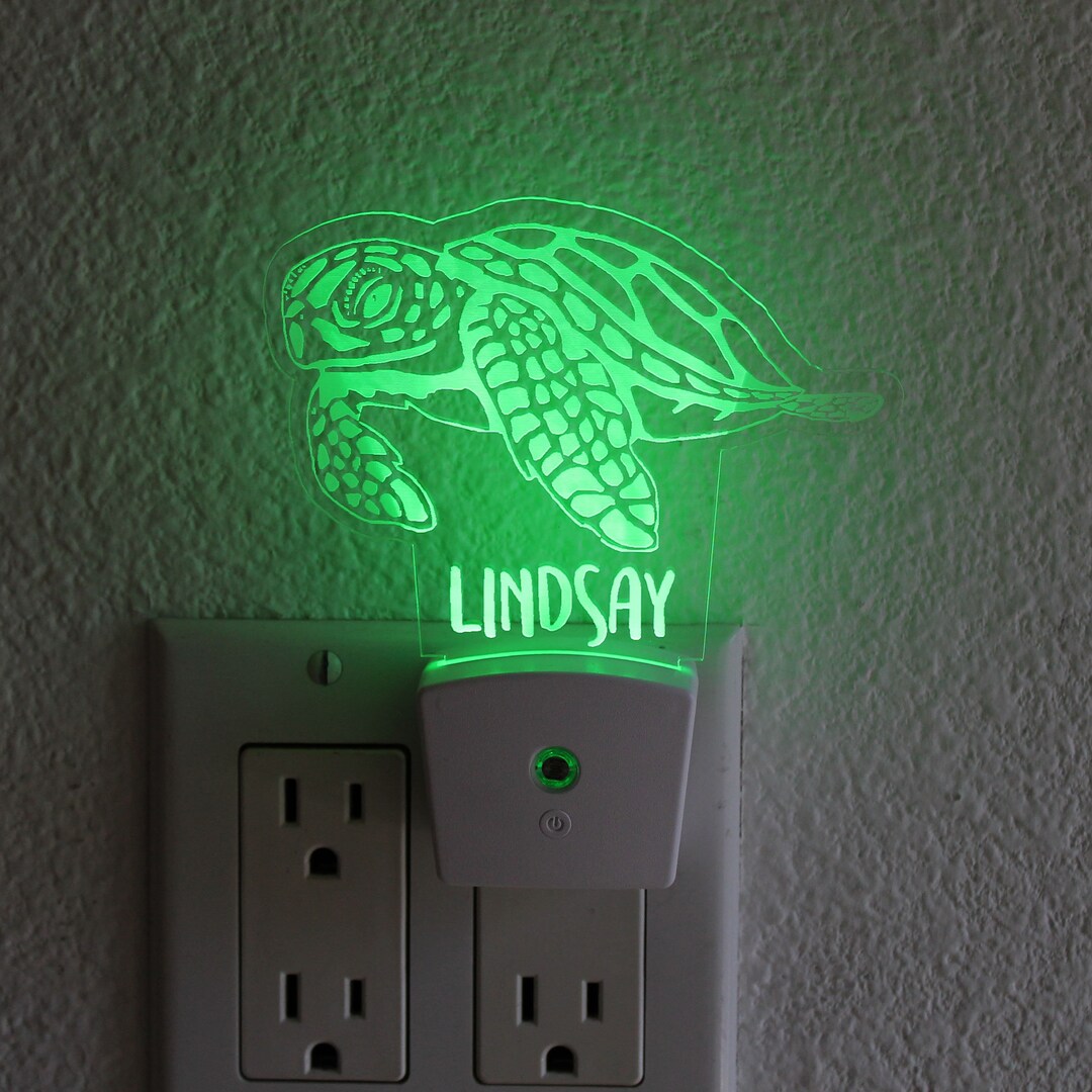 Turtle Night Light Plug in Personalized Night Light Plug Custom Night
