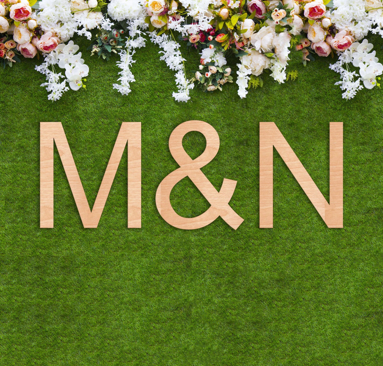 Hedge Wall Sign, Large Name Cut Outs, Wood Name Sign Large Wall and Hedge  Signs for Weddings Bride Groom Names, Custom Hedge HEDGE60-GLD-5 