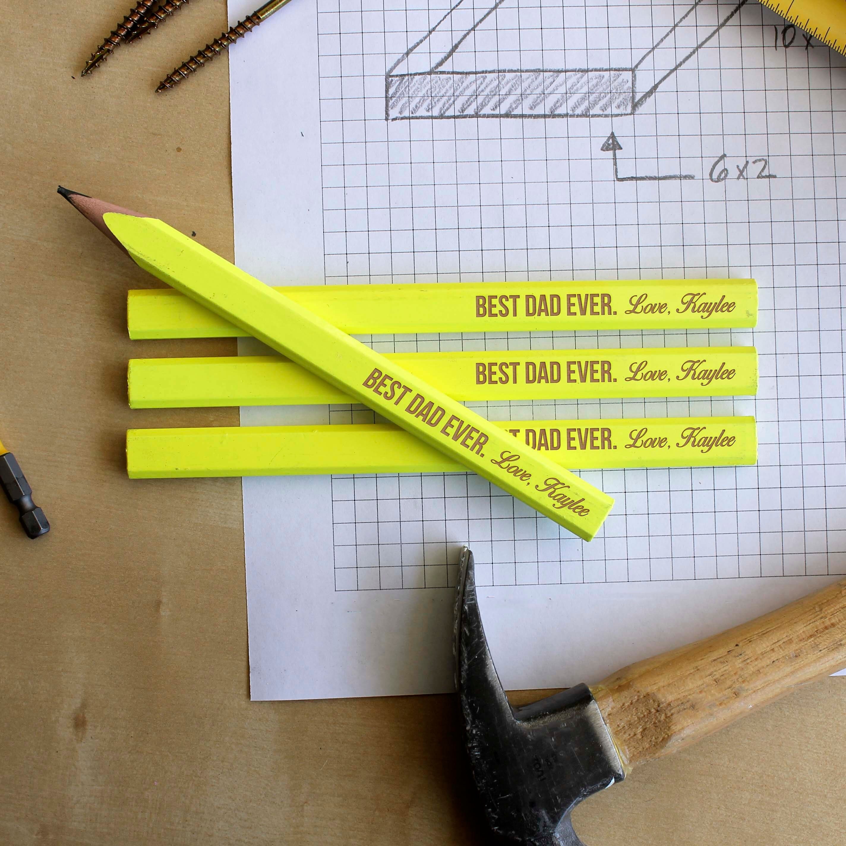 Personalized Carpenter Pencils Engraved Carpenter Pencils Etsy