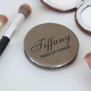 Personalized pocket mirror small hand mirror vanity mirror compact mirror cute compact mirror Bridesmaid Gifts Maid of Honor --PMR-G-18