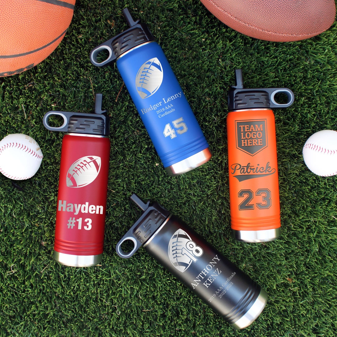 Football Team Water Bottles Team Metal Water Bottles Gift Etsy