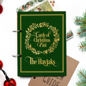 Porta biglietti di Natale, biglietti del Natale passato, porta biglietti di Natale personalizzati, contenitore per esposizione biglietti, album biglietti --CRDB-SUB-VINTAGEG