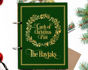 Christmas Card Keeper, Cards of Christmas Past, Personalized Christmas Card Holder, Card Display Storage, Card Album --CRDB-SUB-VINTAGEG