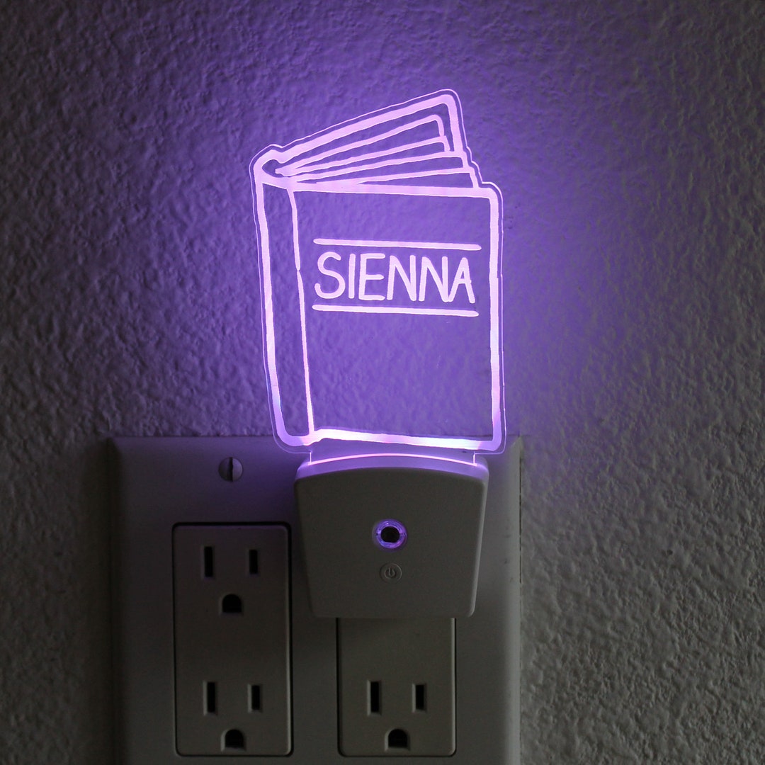 Book Night Light Plug in Personalized Night Light Plug Custom Night ...