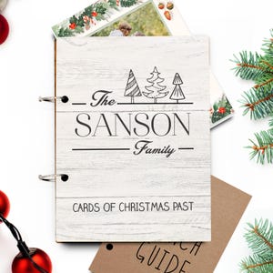 Porta biglietti di Natale, biglietti del Natale passato, porta biglietti di Natale personalizzati, contenitore per esposizione biglietti, album biglietti --CRDB-SUB-SANSON