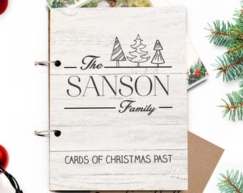 Christmas Card Keeper, Cards of Christmas Past, Personalized Christmas Card Holder, Card Display Storage, Card Album --CRDB-SUB-SANSON