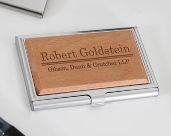 Personalisierter Visitenkartenhalter aus Holz, Visitenkartenhalter, Visitenkartenhüllen, Bürogeschenke, Geschäftsinhaber, Makler Verkäufer---BCH-WS-16