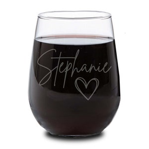 Personalized Wine Glass, Custom Wine Glass, Engraved Wine Glass, Valentine's Day, Etched Wine Glass, Bachelorette Wine Glass, Bridal Party