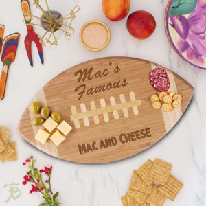 Personalized cutting board, Football Shaped Cutting Board, Football Charcuterie Board football team logo, Tailgate Serving Board --CB-FB-100