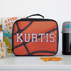 Basketball Personalized Kid&#39;s Lunch Box, Lunch box with Kid&#39;s Name, Custom Lunch box for kids, Back to school gifts, School Gifts --LB-W-100